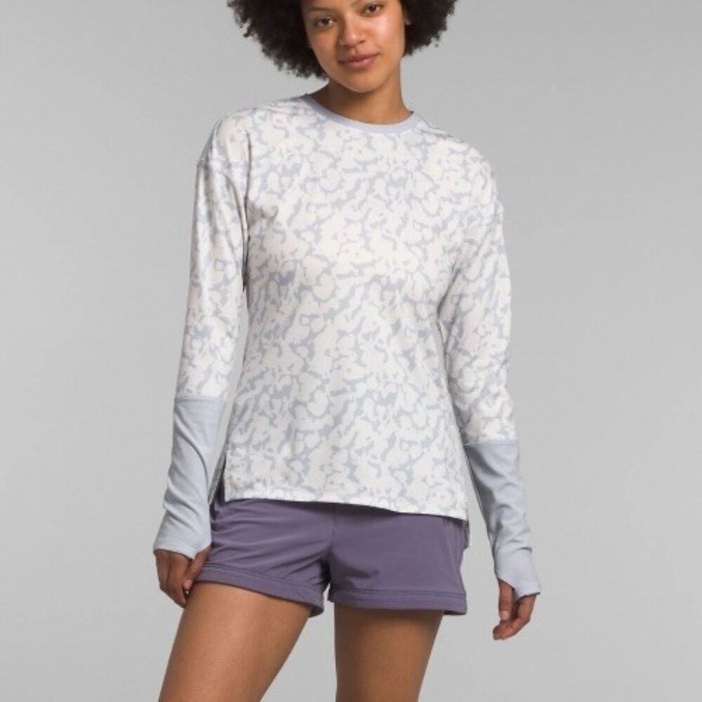 The North Face Plus Sz 1X Dawndream Gray Print Long Sleeve Womens Activewear Top - Picture 9 of 9